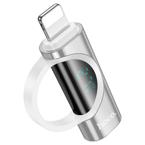 Перехідник HOCO UA32A Type-C(F) =&amp;gt; Lighting(M), 60W, індикатор потужності заряду), Silver, Box