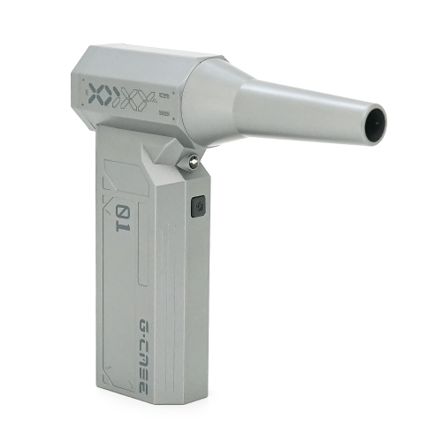 Ручний портативний турбовентилятор компресор G-SM, 120000RPM, 52m / s, 70дБ, літієва батарея 5200 мА, 11Вт, 180г, 4 насадки, 157*134*45мм, срібло / сірий