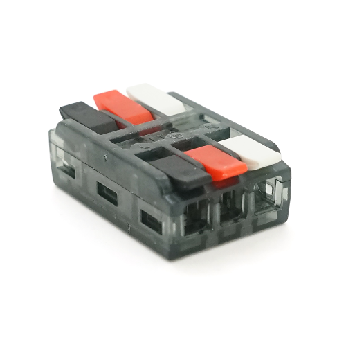 Клема з натискними затискачами 3-провідна LT-3, 3-pin, 250V, 32A, 0.5-2.5mm2, 19*30*11mm, сіра