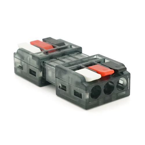 Клема роз'ємна з натискними затискачами 3-провідна LT-3-3, 3-pin, 250V, 32A, 0.5-2.5mm2, 19*42*11mm, сіра