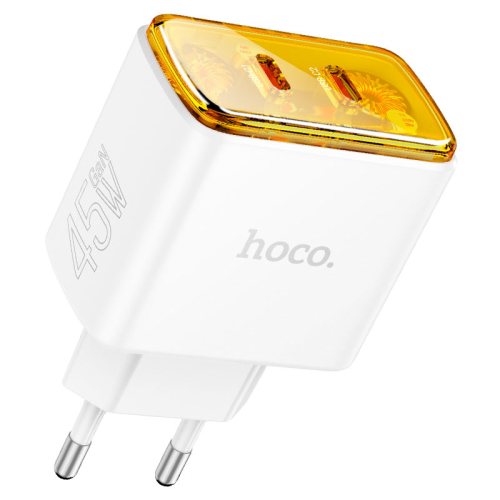 СЗУ HOCO CS43A 110-240V, PD45W, 2*USB-C, White, Box