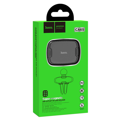 Автотримач HOCO CA65, кріплення на решітку, магніт, Black, Box