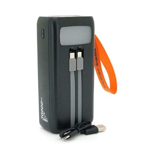 Powerbank 7GO GPW-08 30000mAh, Fast charge PD22.5W, Li-pol, LCD Display, Вхід:Type-C, Виходи: 2xUSB Type-C, 4xUSB Type-A, Type-C / Lightning, Box