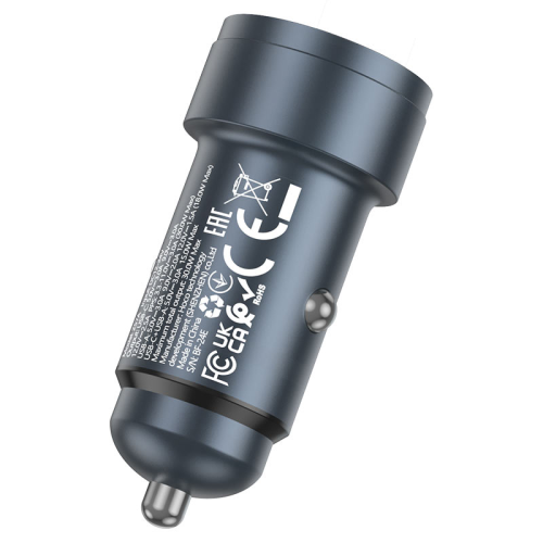 АЗУ 12-24V HOCO Z57A, USB 3.0+USB-C, 3A, PD30W+QC3.0, Black, Box