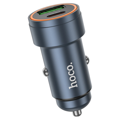 АЗУ 12-24V HOCO Z57A, USB 3.0+USB-C, 3A, PD30W+QC3.0, Black, Box