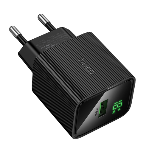 СЗУ 110-240V HOCO CS81A, 1xUSB, 3A, 18W, QC3.0, Black, Blister