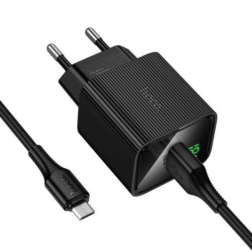 СЗУ 110-240V HOCO CS81A+ кабель Micro, 1xUSB, 3A, 18W, QC3.0, кабель 1м, Black, Blister