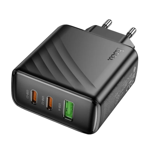 СЗУ 110-240V HOCO CS26A 1xUSB-A, 2xUSB-C, 3A, PD45W+QC3.0, Black, Box