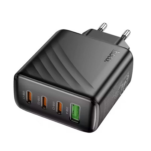 СЗУ 110-240V HOCO CS27A 1xUSB-A, 3xUSB-C, 3A, PD67W+QC3.0, Black, Box