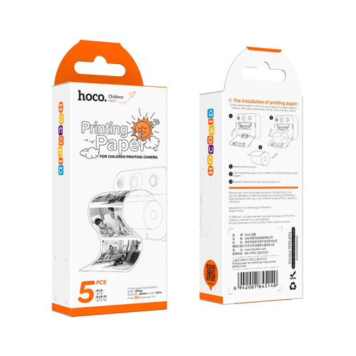 Фотопапір для дитячих фотоапаратів HOCO Print paper для children printing camera, 5шт., White. Box