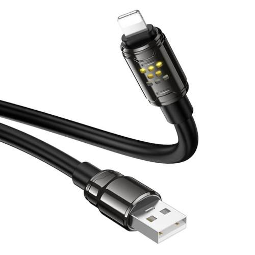 Кабель Hoco U143, Lightning-USB, 2,4 A, довжина 1,2 м, Black, BOX