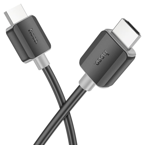 Кабель HOCO HDMI-HDMI 4Kx2K Ultra HD, 1m, v2,0, круглий Black, конектор Black, Blister