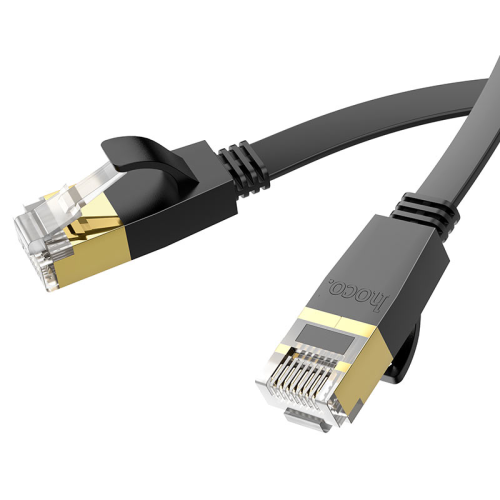 Патч-корд литий HOCO US07, FTP, RJ45, Cat.6, 5,0m, чорний