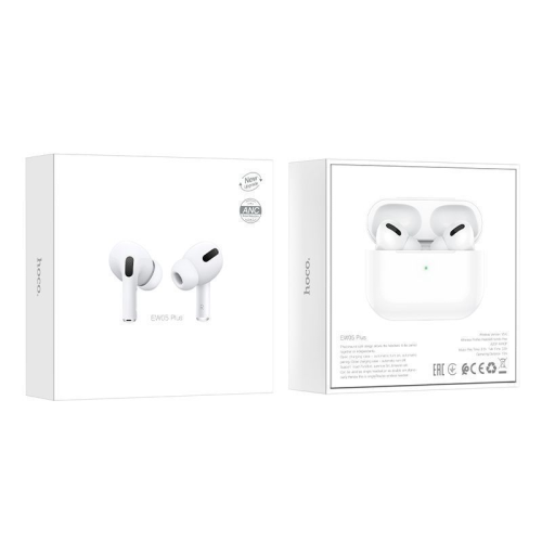 Навушники Bluetooth HOCO EW05 Plus, TWS Bluetooth 5.1, з мікрофоном, вакуумні, White, Кейс