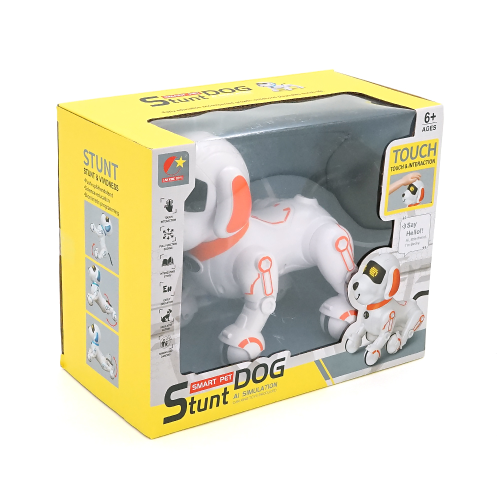 Інтерактивна іграшка собака-робот CX-95 на радіокеруванні. Функції: рух, танці, голосові реакції, сенсорний відгук. Orange. 140х270х220 мм