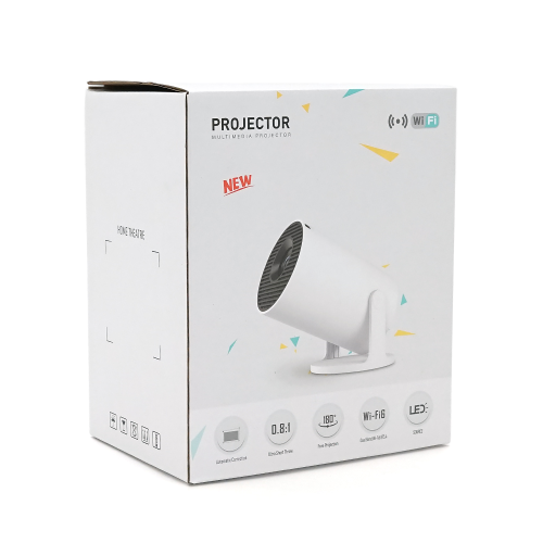 Смарт проектор HY300 PRO+, Android 14, 720p, 180 ANSI, Wi-Fi 2.4+5G, White, Box