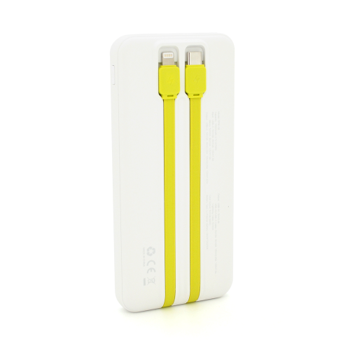 Powerbank 7GO GPW-06 10000mAh, 22.5W, Кабелю Type-C + Lighting, 0,250 kg, White, Box