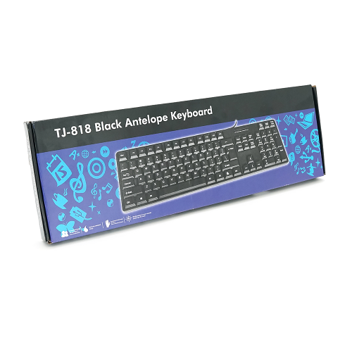 Клавіатура провідна Black Antelope TJ-818, USB, 104 клавіші, (Eng / Pyc), Box