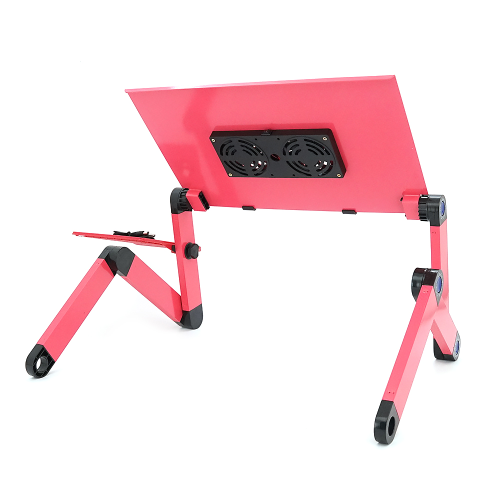 Стіл-трансформер під ноутбук Laptop Table YL-803, 2 вентилятори, Pink, 480*260 mm