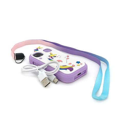 Дитячий фотоапарат H01 Фіолетовий єдиноріг, 2 камери, MP3-плеєр, інтегровані ігри, екран сенсорний IPS 2,4-дюйма, Type-C, Purple, BOX