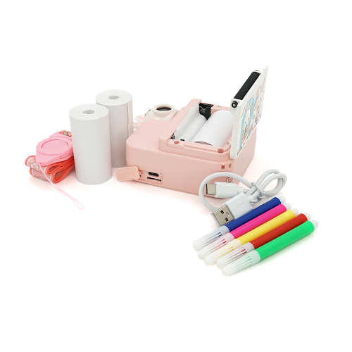 Дитячий фотоапарат JD30 з функцією миттєвого термодруку Рожевий Кролик, екран IPS 3-дюйми, Type-C, Pink, BOX