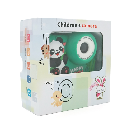 Дитячий фотоапарат M03 Зелена Панда, 2 камери, екран IPS 2-дюйми, Type-C, Green, BOX