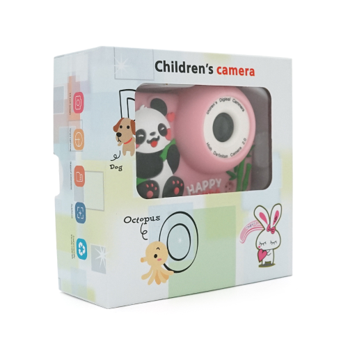 Дитячий фотоапарат M03 Рожева Панда, 2 камери, екран IPS 2-дюйми, Type-C, Pink, BOX