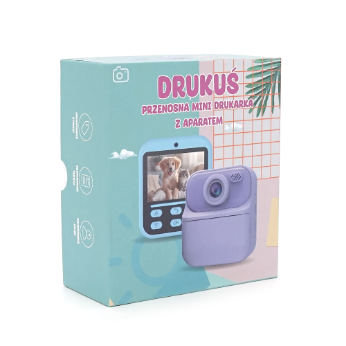 Дитячий фотоапарат S1 з функцією миттєвого термодруку, 2 камери, екран IPS 2,4-дюйми, Type-C, Pink, BOX