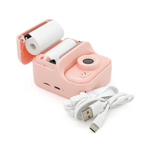 Дитячий фотоапарат S1 з функцією миттєвого термодруку, 2 камери, екран IPS 2,4-дюйми, Type-C, Pink, BOX