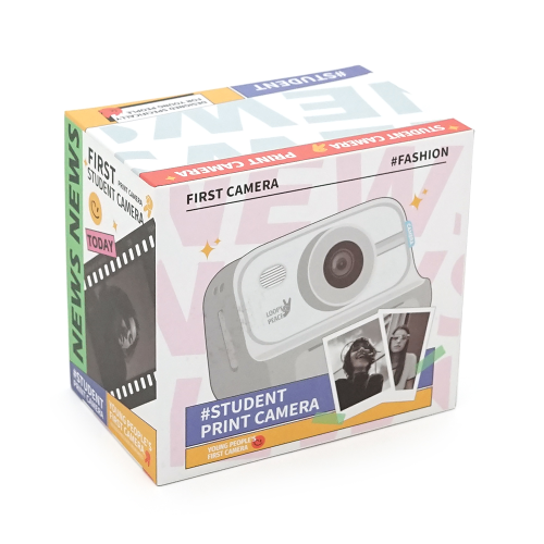 Дитячий фотоапарат S9 з функцією миттєвого термодруку, 1080p HD, MicroSD, екран IPS 2-дюйми, Type-C, White, BOX
