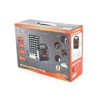 Переносний ліхтар EP-396 + Solar, Функції: PowerBank, FM радіо, USB / TF, Bluetooth, АКБ 6V / 4A, 3 виносні лампочки 3W, 185х82х209мм, Black, Box