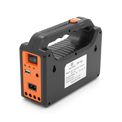 Переносний ліхтар EP-392 + Solar, Функції: PowerBank, АКБ 6V / 4000mAh, 3 виносні лампочки 3W, 175х65х125мм, Black, Box