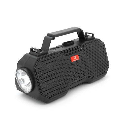 Переносний ліхтар EP-519 + Solar, Функції: PowerBank, FM радіо, USB / TF, Bluetooth, АКБ 1800mAh, 1 виносна лампочка 1W, 244x193x50мм, Black, Box