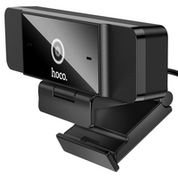 Вебкамера з гарнітурою HOCO D100, 1080p, пласт. корпус, Black, BOX