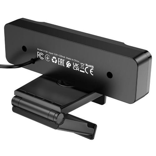 Вебкамера з гарнітурою HOCO D100, 1080p, пласт. корпус, Black, BOX