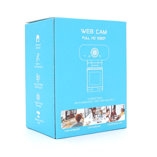 Вебкамера з мікрофоном A51, 1080p 30fps, пласт. корпус, Black, BOX