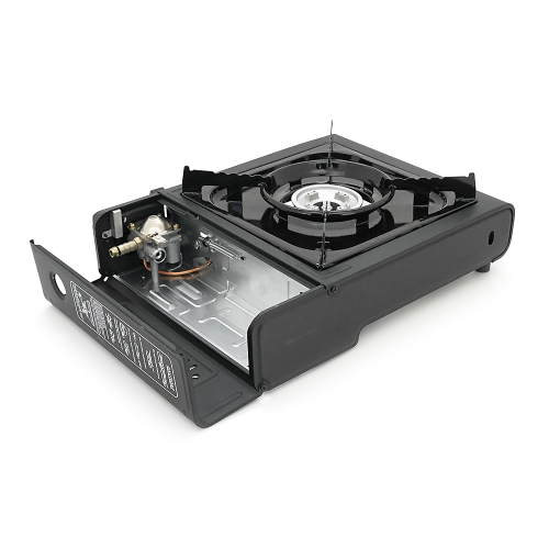 Портативна газова плита NAVI, під газові балони бутан та пропан-бутан, Black, Box