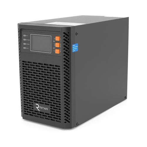 ДБЖ ON-LINE Ritar TOWER PT-1KSLI-LCD, 1000 Вт, 25,6 В постійного струму, 154 Вт&amp;middot;год LiFePo4, роз&amp;rsquo;єми Euro *2 шт., 1*USB, 1*RS232, 1*EPO, слот SNMP, Q2