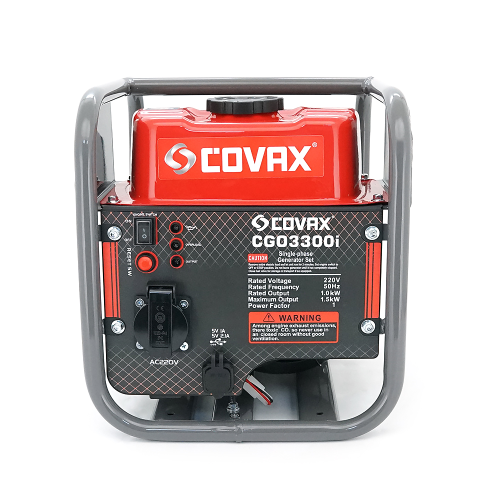 Генератор інверторний бензин COVAX CGO3300i, 1.5kW, однофазний 220V, 50Hz, 4-stroke, бак 2.3L, 341х285х315mm, 10kg