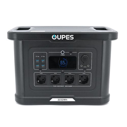Портативний джерело живлення OUPES S024, LiFePO4, 2400W, PEAK 4500W, 2232Wh, 3500Cycles, MPPT 800W, 4xAC190-250V 16A, 4xUSB-A -18W, 2xUSB-C - 100+40W, IP21, 457*270*210мм, 20.5 кг