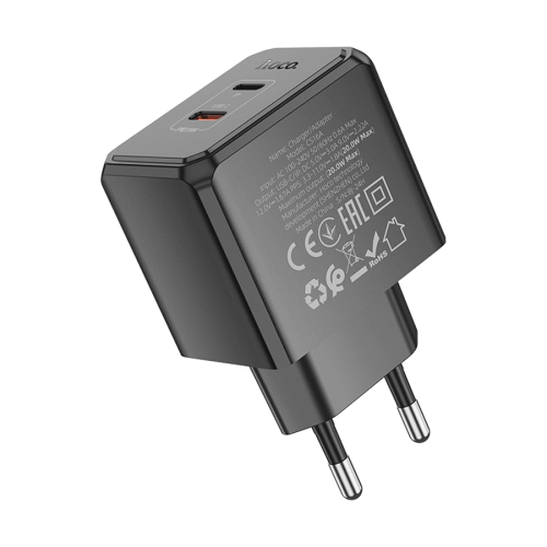 Набір СЗУ HOCO CS16A+ кабель Туре-С / Lighting, 1xUSB-C+1xLighting, PD20W, Black, Box