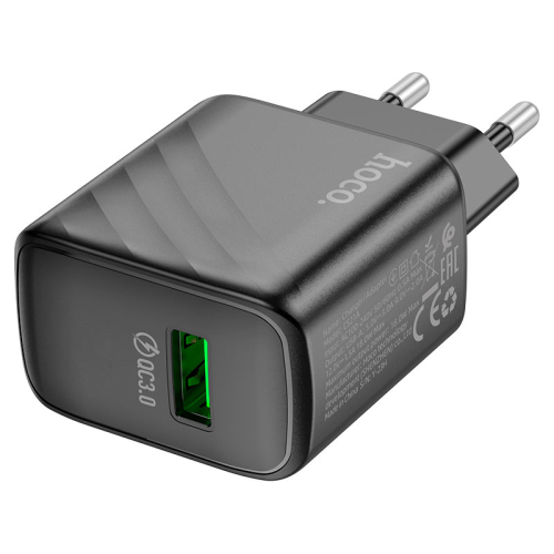 СЗУ HOCO CS21A, 18W, 1xUSB, QC3.0, Black, Box