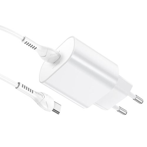 Набір СЗУ HOCO N22+кабель Type-C / Type-C, 1xUSB-C, PD25W, White, Box