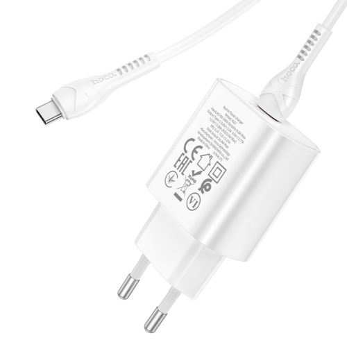 Набір СЗУ HOCO N22+кабель Type-C / Type-C, 1xUSB-C, PD25W, White, Box