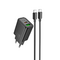 Набір СЗУ HOCO N61 + Type-C / Type-C кабель, 1xUSB+1xUSB-C, PD20W+QC3.0, кабель 1м, Black, Box