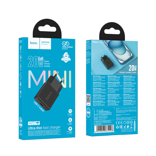 СЗУ HOCO N72, 1xUSB-C, PD30W, Black, Box