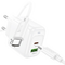 Набір СЗУ HOCO CS54A+ кабель Type-C / Type-C, 1xUSB+1xUSB-C, PD20W+QC3.0, кабель 1м, White, Box