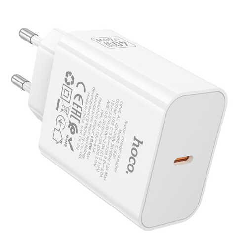 СЗУ 110-240V HOCO C162A 1xUSB-C, PD40W, White, Blister