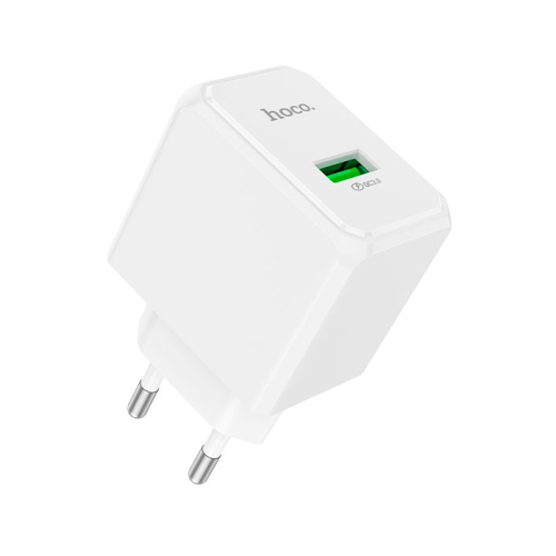 СЗУ 110-240V HOCO CS12A 1xUSB, 18W, White, Blister