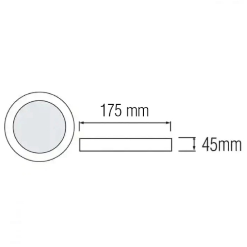 Світильник світлодіодний круглий CARLA-24 24W 6400К, 220V, IP65, 175x45мм білий